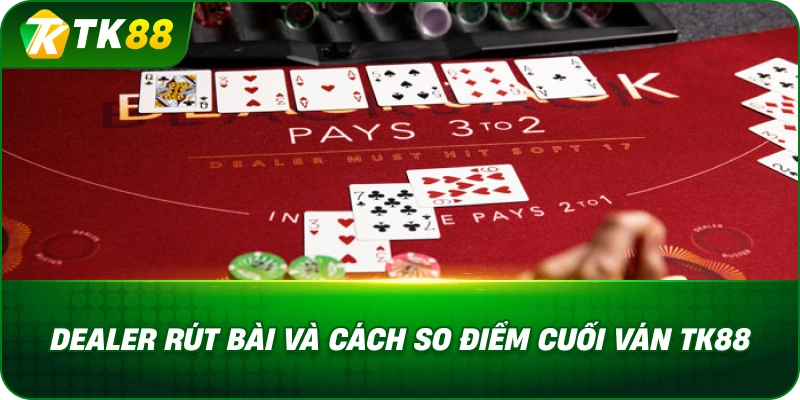 Dealer Rút Bài Và Cách So Điểm Cuối Ván Blackjack TK88