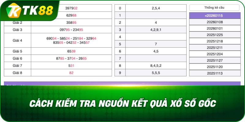 Cách Kiểm Tra Nguồn Kết Quả Xổ Số Gốc